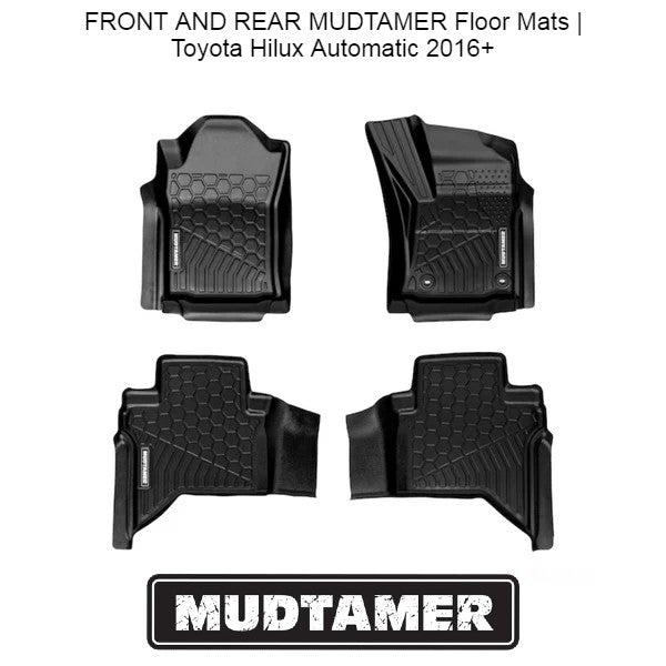 FRONT AND REAR MUDTAMER Floor Mats | Toyota Hilux Automatic 2016+