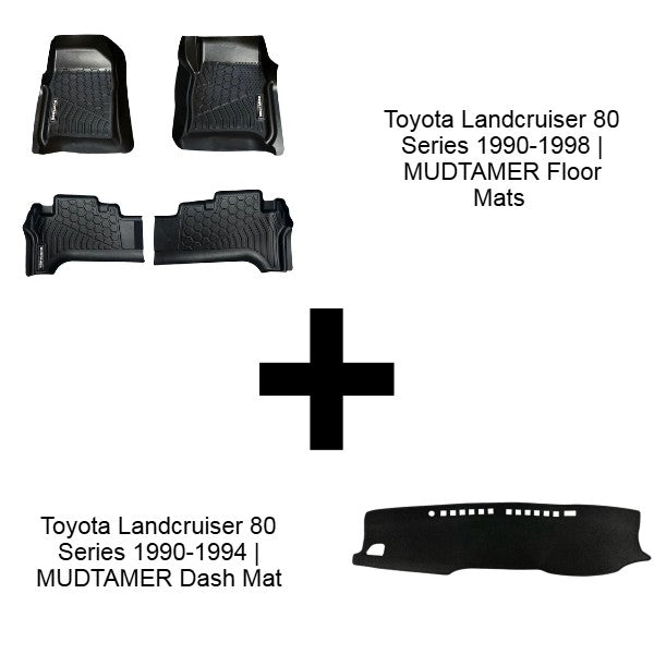 Toyota Landcruiser 80 Series 1990-1998 | MUDTAMER Floor Mats + Toyota Landcruiser 80 Series 1990-1994 | MUDTAMER Dash Mat