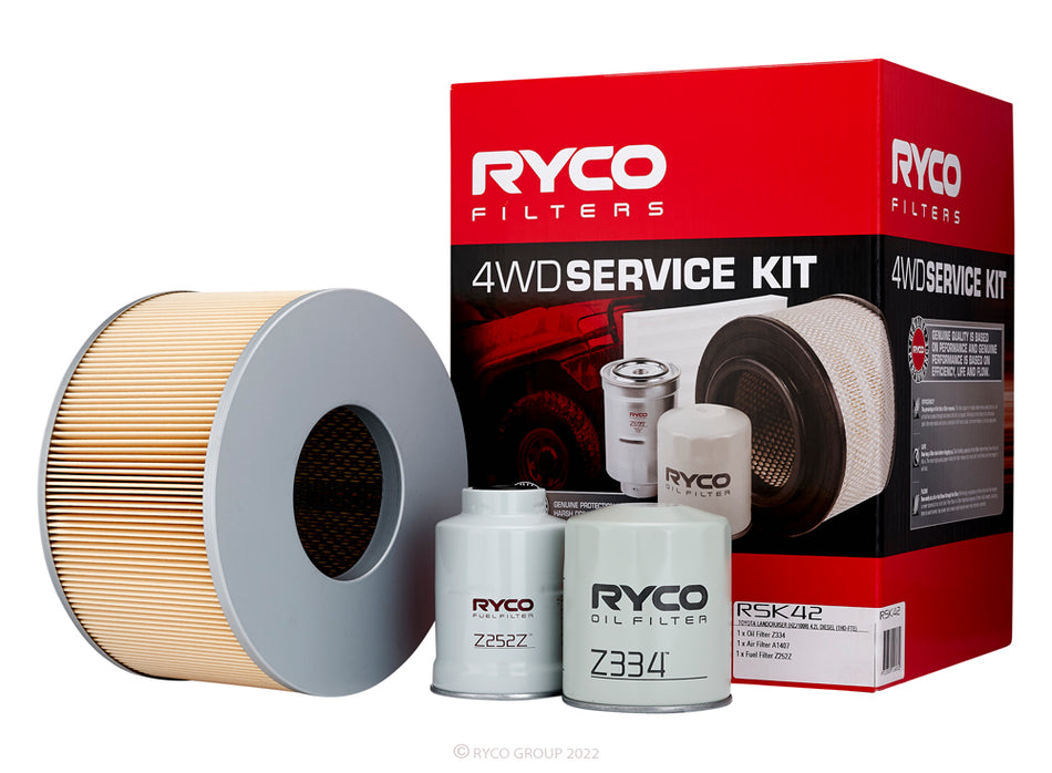 RYCO SERVICE KIT 80 Series (Radial Air Filter, Spin-on Oil Filter, Spin-on Fuel Filter) 4.2 TD (HDJ80, HDJ81) | 1HD-T | 1990 - 1997