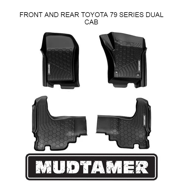 FRONT AND REAR MUDTAMER Floor Mats | Toyota LandCruiser 79 Series Dual Cab 2012+  Australian Made